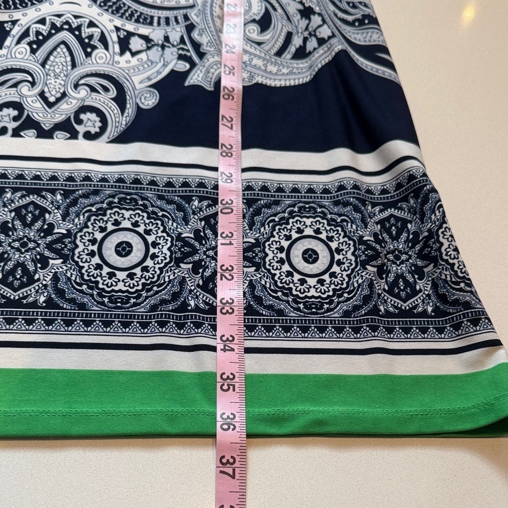 Sandra Darren Shift Dress, Colorblock Paisley Mini Dress, Size 12 - Picture 11 of 12